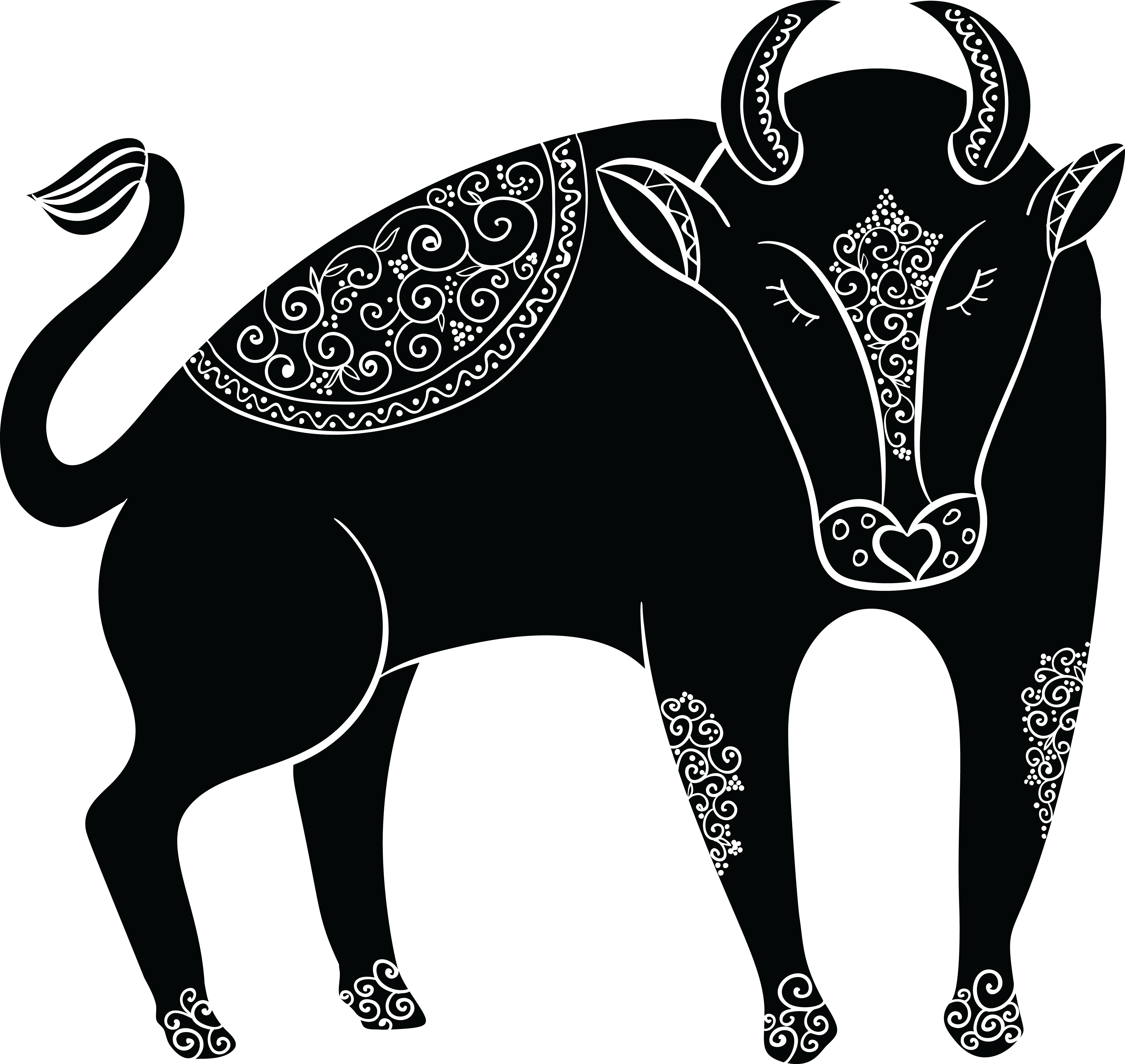 Free Clipart Of A Horoscope Astrology Zodiac Taurus - Taurus Transparent Background (4000x3784)