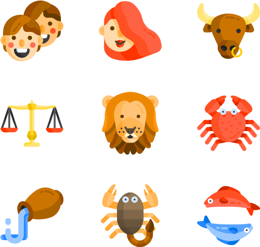 Zodiac Signs - Zodiac Flat Icon (600x564)