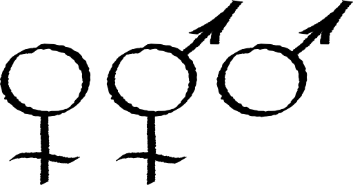 Female Male Symbols Clipart - Female Symbol (512x268)