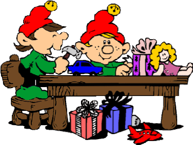 #toys Are One Of Santa's #elves Specialties They Work - Elves Making Toys Clipart (391x308)