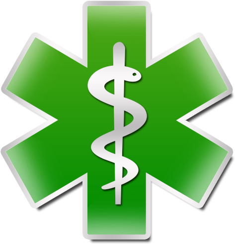 Green Star Of Life Clip Art - Star Of Life (512x512)