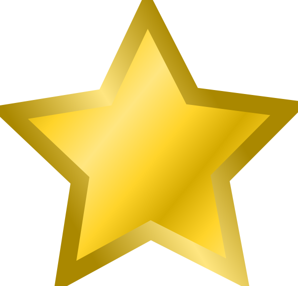 Star Clipart Yellow Star - Gold Star Clipart (600x575)