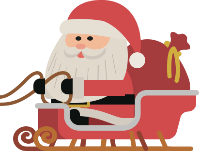 Santa On His Sleigh - Santa Claus (411x312)