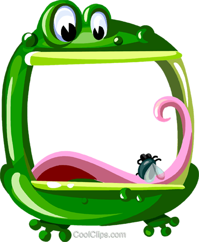 Cartoon Frog Frame Royalty Free Vector Clip Art Illustration - Cartoon Borders And Frames (395x480)