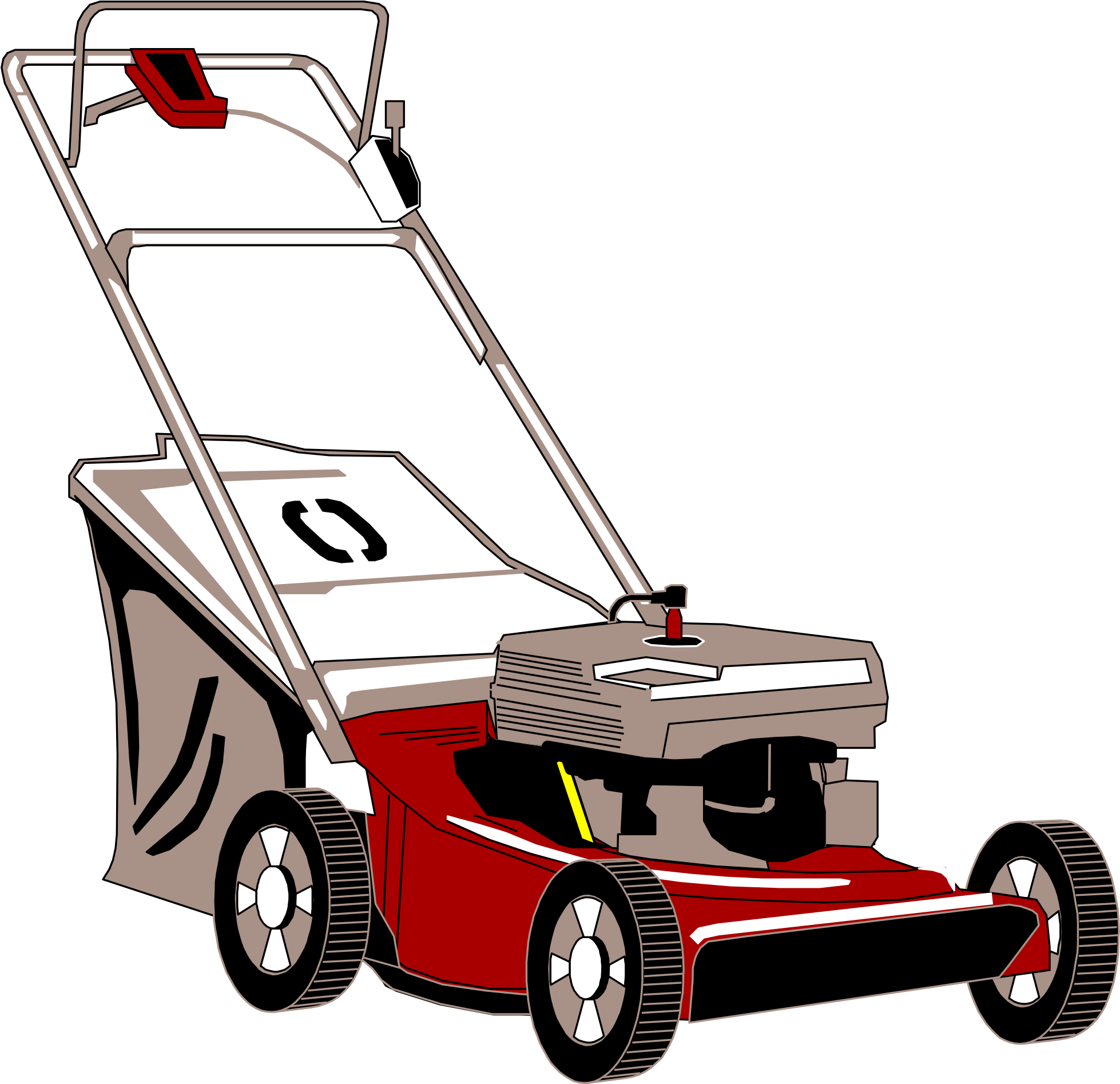 File - Lawn Mower - Svg - Push Mower Clipart (2000x1932)