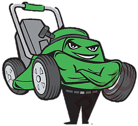 Lawn Mower Man Standing Arms Folded Cartoon Orname (600x1067)