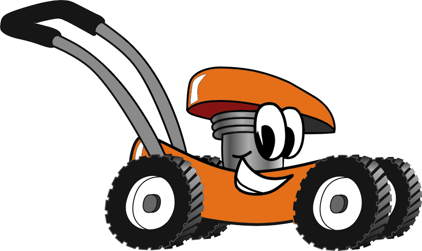 For A Professionally Cut Lawn, Call Mike At Mow 'n - Cartoon Lawn Mowers (850x505)