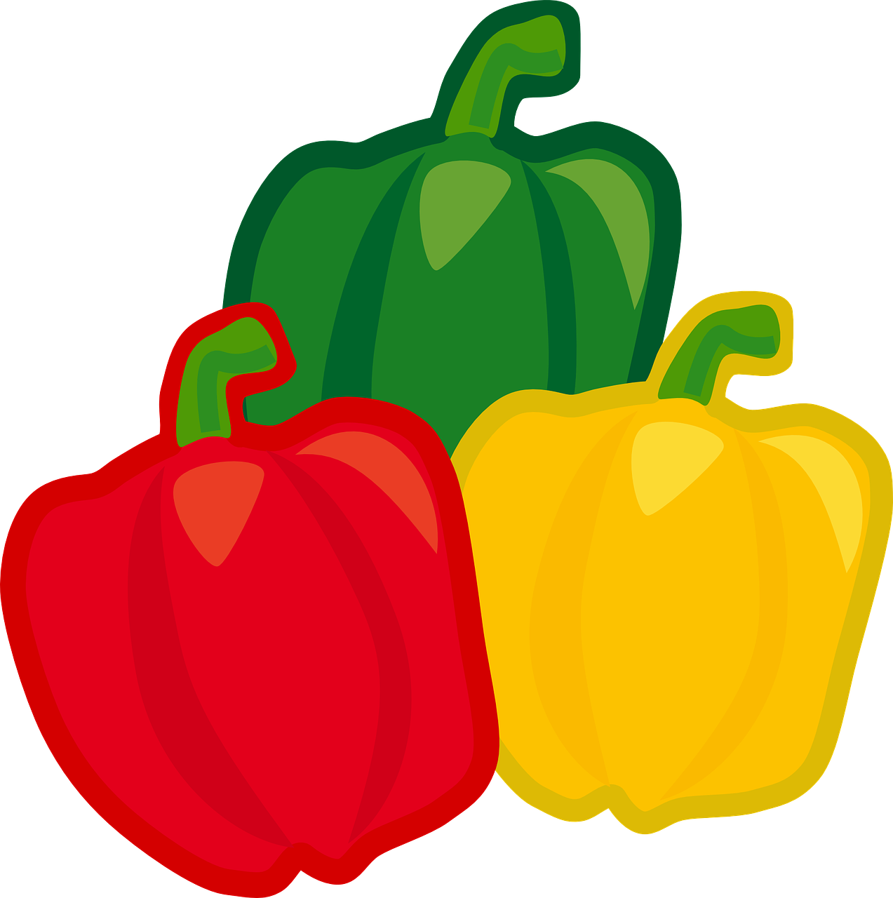 Capsicum Clipart Fruit And Vegetable - Bell Pepper Clipart (1273x1280)