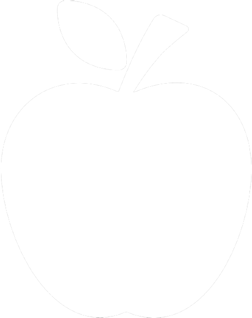 Fruits & Vegetables - White Apple Silhouette (626x626)