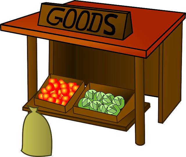 Vegetable Market, Goods, Stall, Fruit, Veg, Wood, Vegetable - Market Stall Clip Art (640x542)