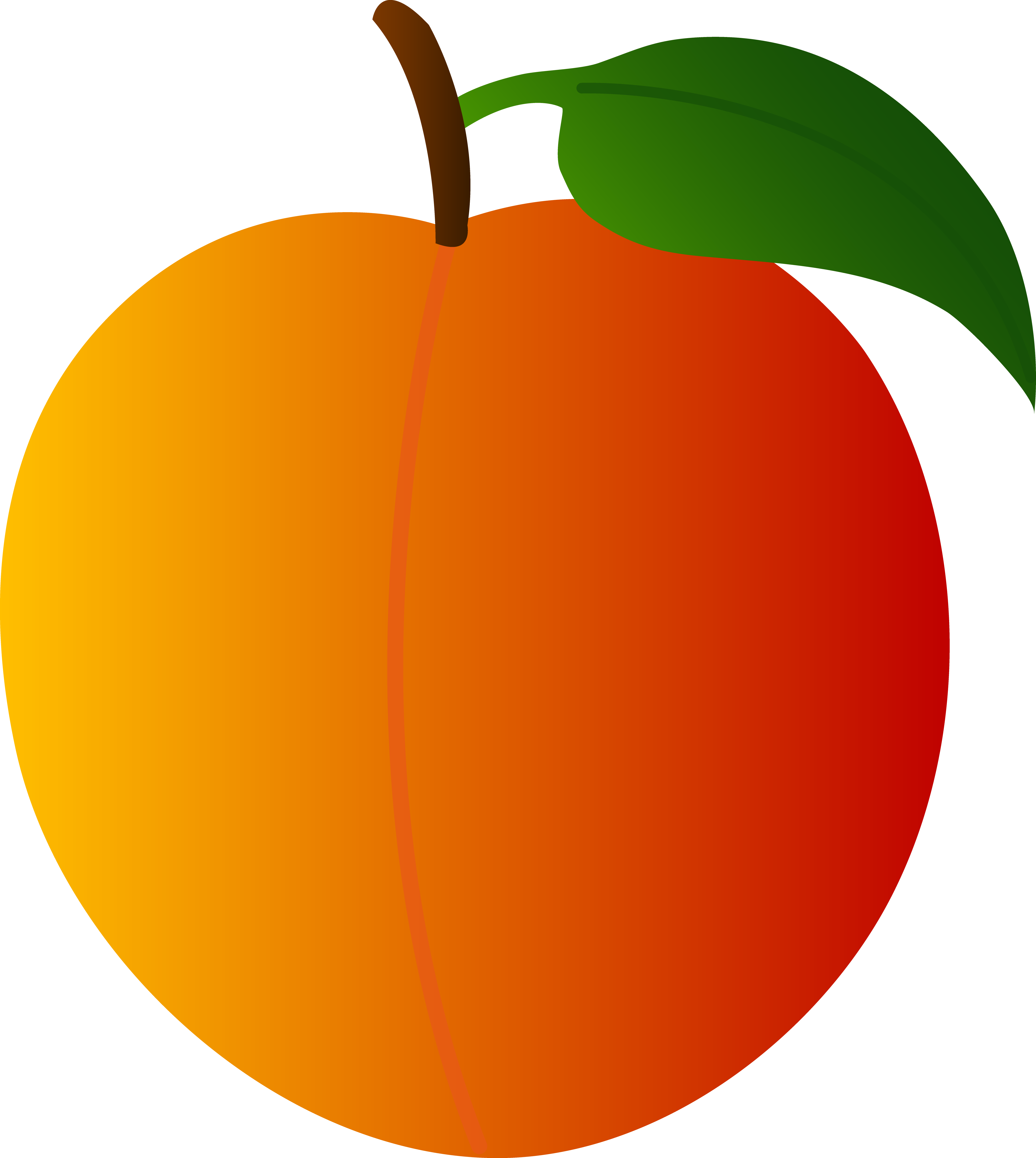 Vector Clipart Fruit Free Peach - Peach Clipart (4867x5442)