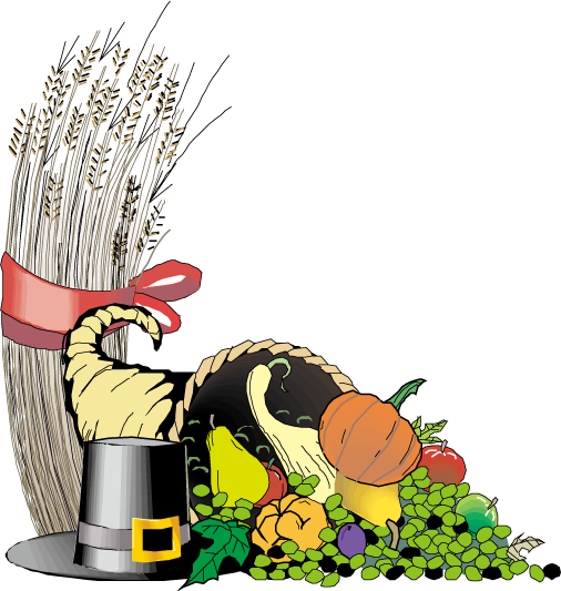 Thanksgiving Cornucopia Turkey Meat Clip Art - Thanksgiving Cornucopia Turkey Meat Clip Art (506x533)