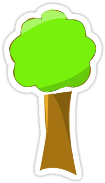Naif Tree Transparent Background Stickers By Joannfineart - Openclipart (375x360)