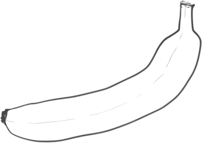 Single Line Art Banana - Banana Pobarvanka (1061x750)