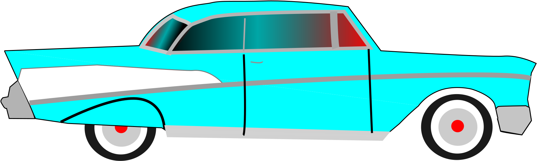 Chevrolet Clipart Vintage - Blue Bel Air Clip Art (2400x1800)
