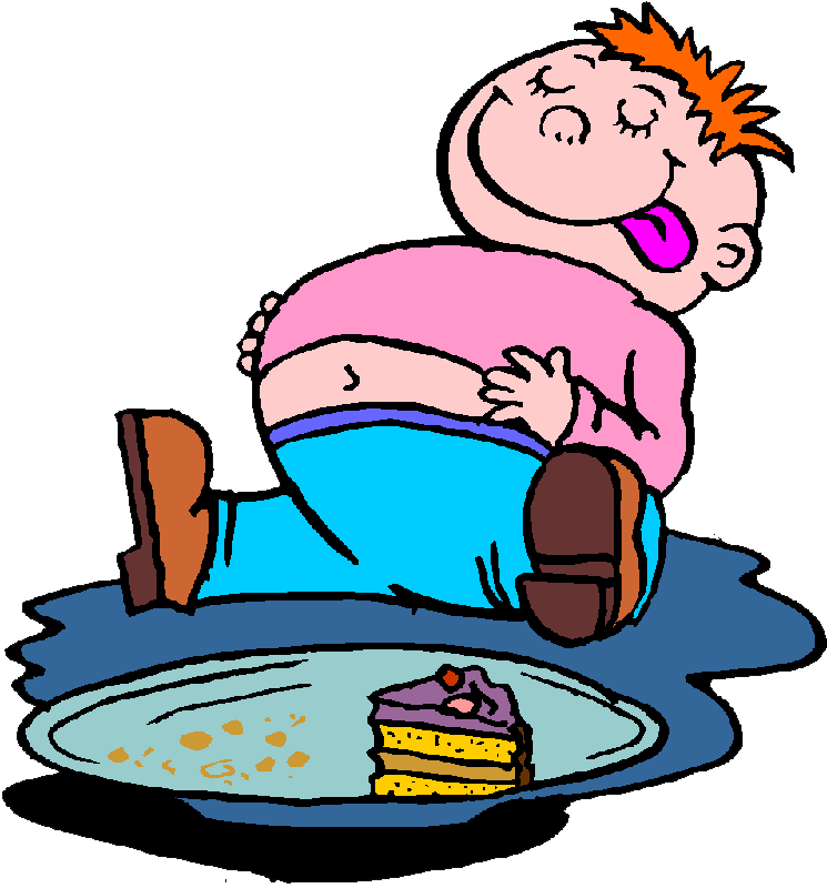 Eating Clip Art - Ate Too Much Clipart (745x800)