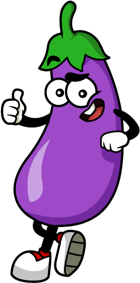 Eggplant Stickers By Hyper Interactive Llc Eggplant - Eggplant Png Cartoon (618x618)