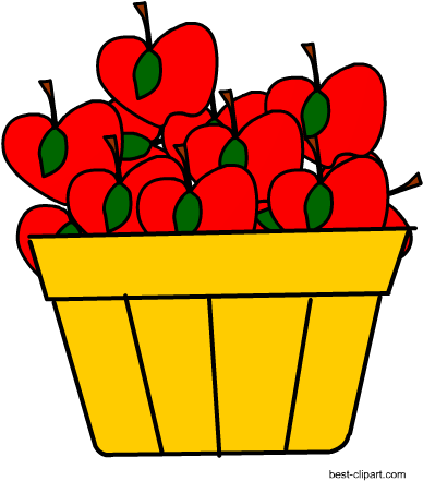Basket Full Of Apples, Free Clip Art - Clip Art (450x450)