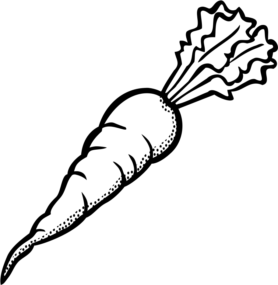 Carrot - Lineart - Carrot Black And White (976x1000)