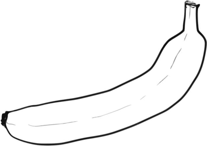 Free Single Line Art Banana - Banana Pobarvanka (800x622)