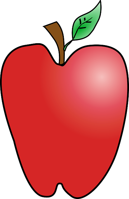 Black, Green, Apple, Food, Fruit, Apples, Tree - Cartoon Apple (414x640)