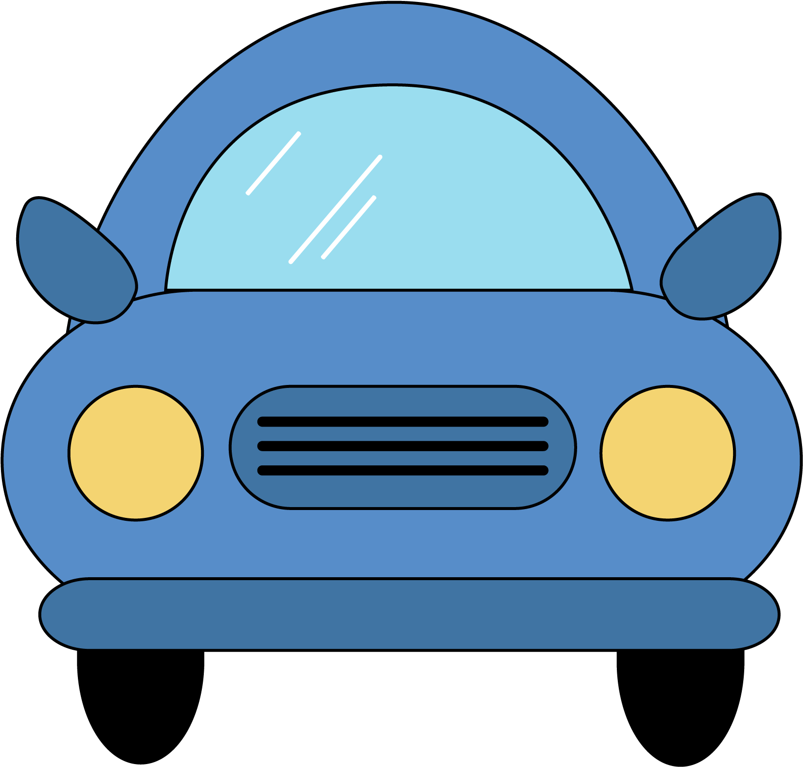 Unique Clip Art Of Car Medium Size - Cartoon Car Front View (1740x1661)