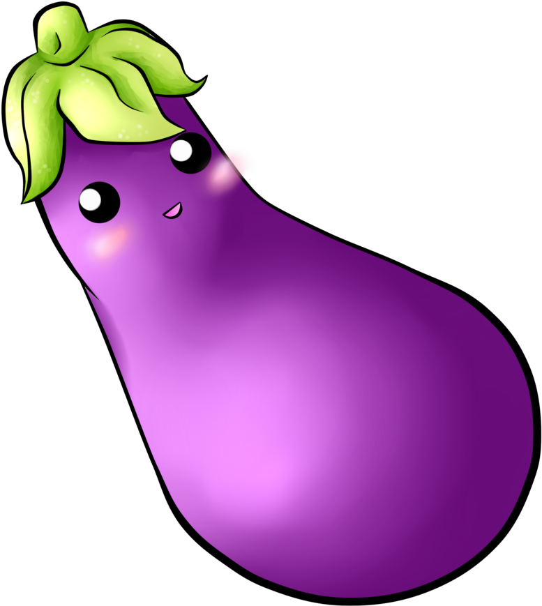 Kawaii Eggplant By Chloeisabunny - Cute Eggplant Png (900x900)