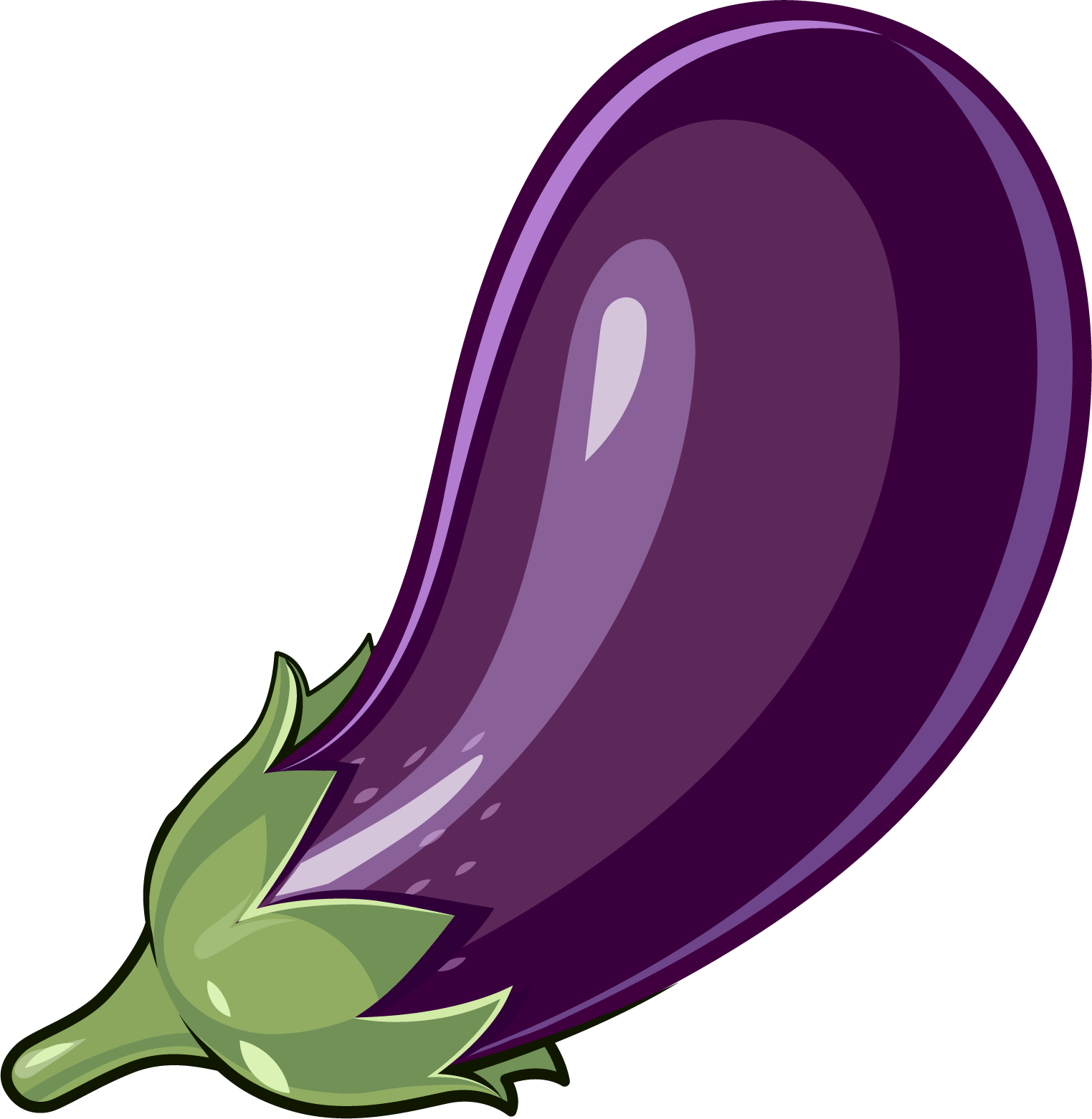 Cartoon Eggplant Material - Eggplant Cartoon (1523x1561)