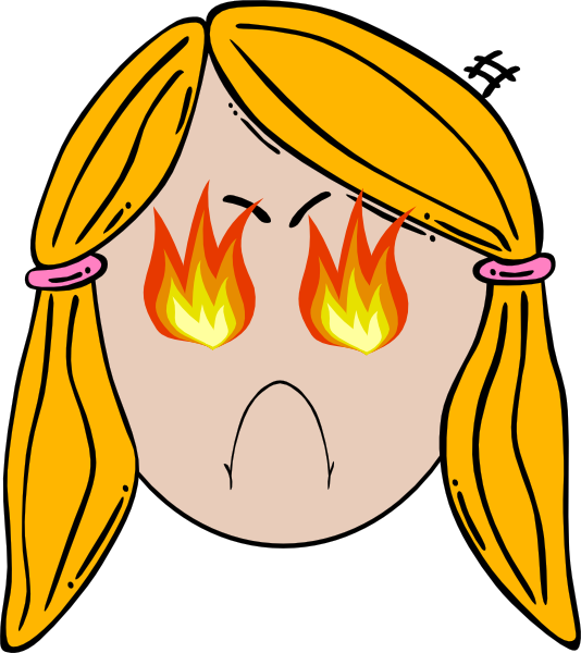 Frustrated Clipart - Angry Woman Face Cartoon (534x600)