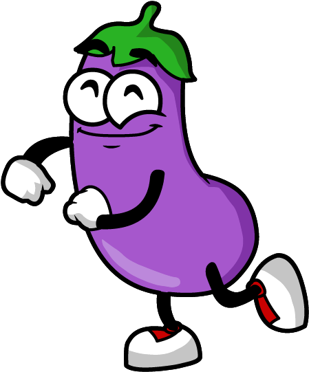 Eggplant Stickers Messages Sticker-0 - Eggplant Png Cartoon (618x618)