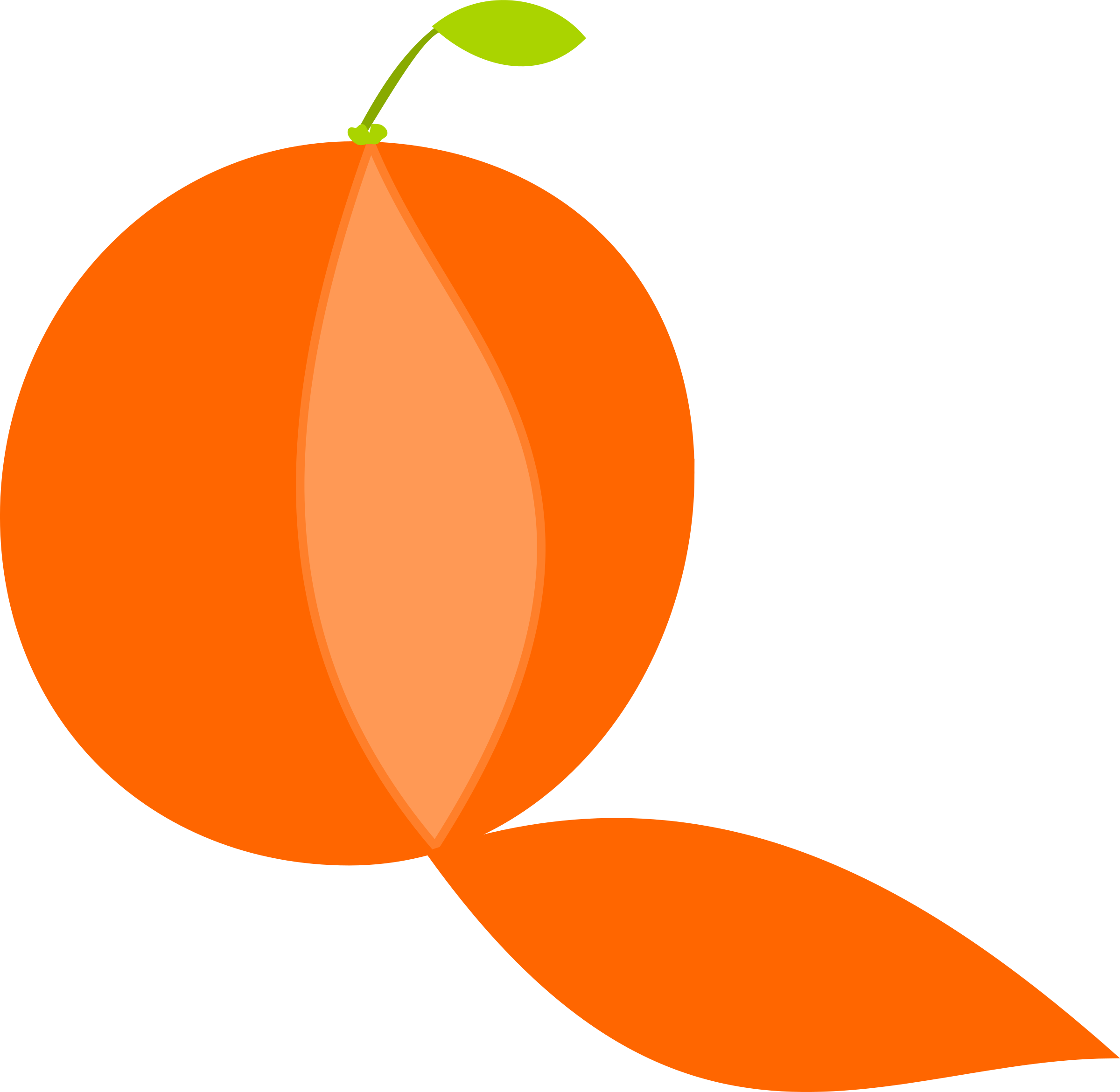 Clipart - Peeled Orange Clipart (2400x2341)