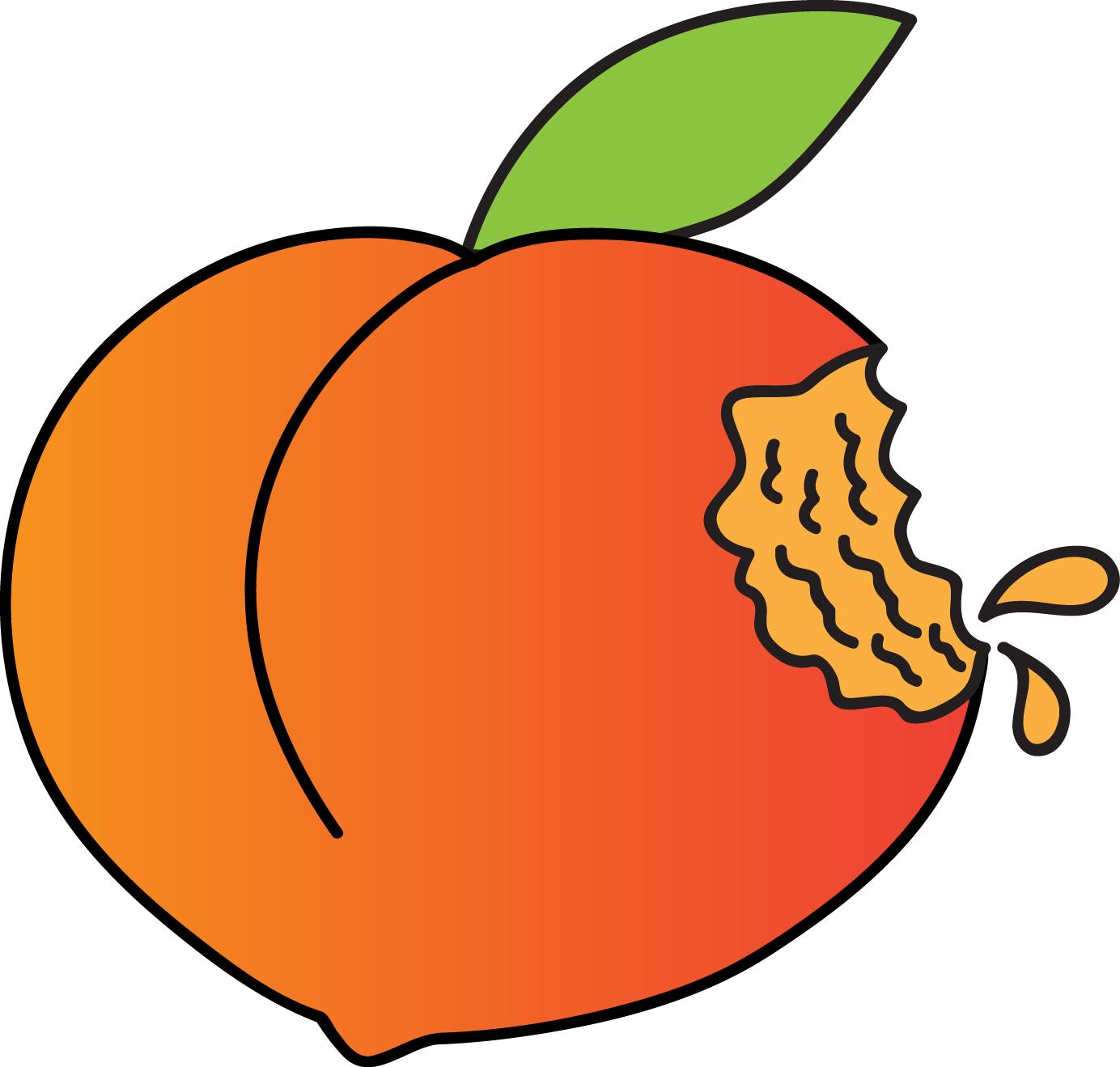 Try Slicing Some Peaches In Half, Removing The Pit - Eaten Peach Clipart (1384x1319)