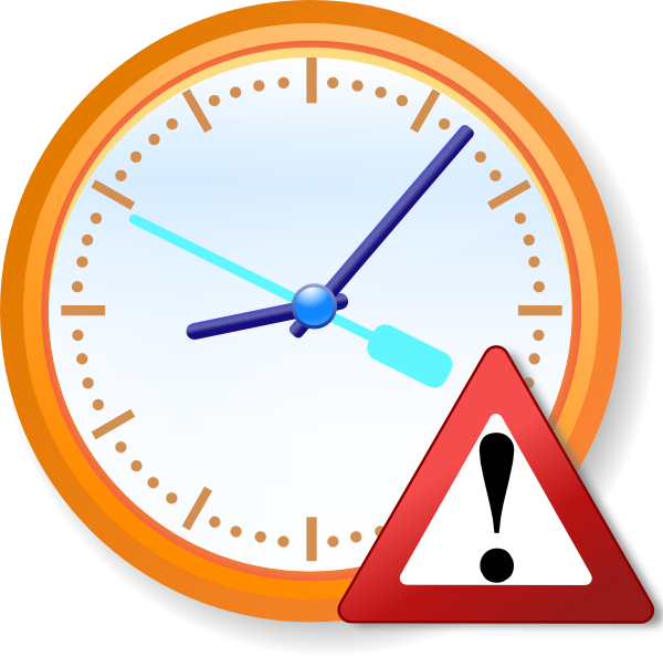 Analog Clock Warning Clip Art Free Vector - Pinhão Railway Station (600x593)