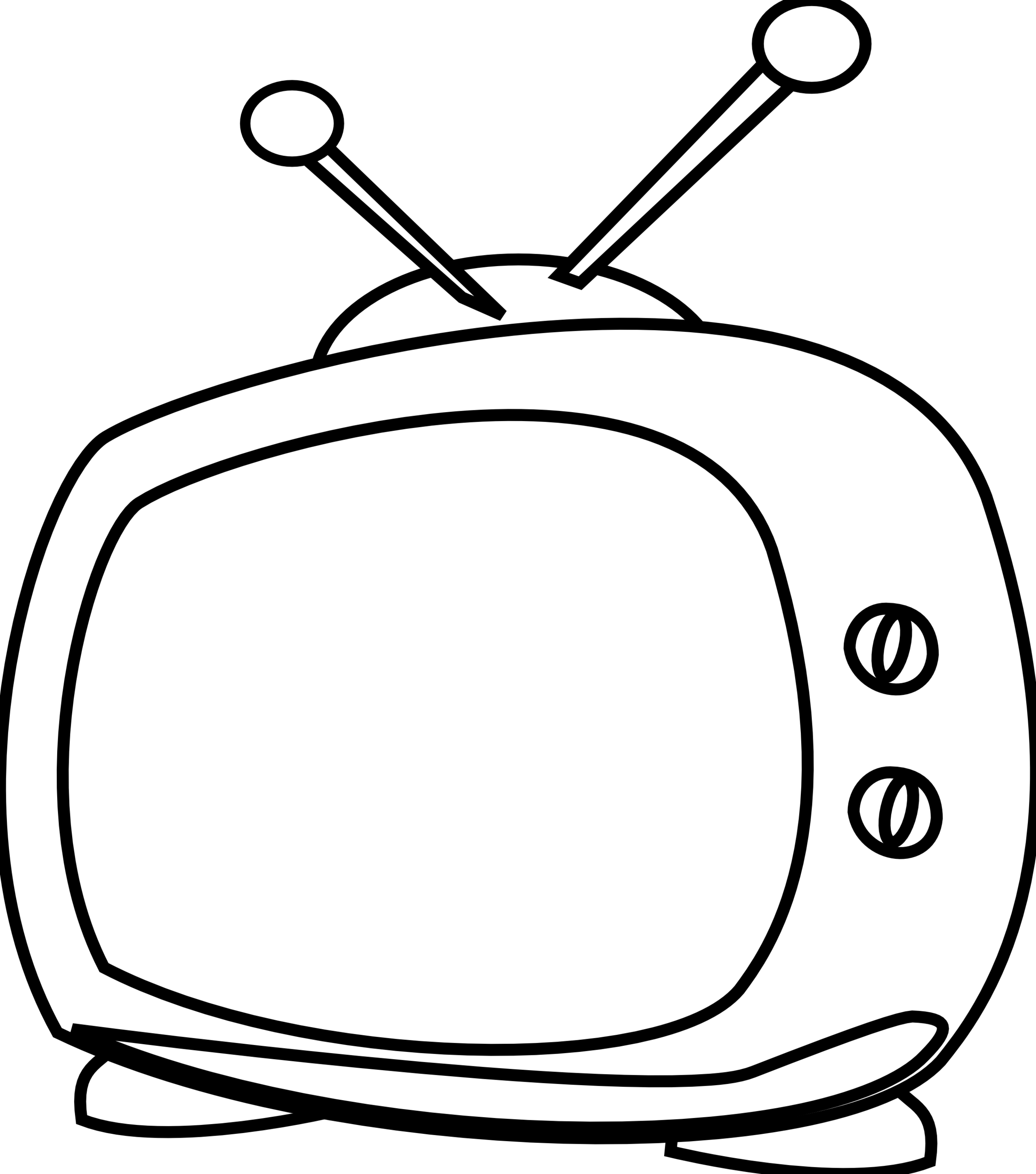 Watching Tv Clipart Black And White Free Clipart - Tv White And Black (2427x2749)