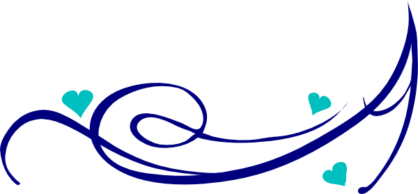 Decorative Swirl Turquoise And Navy Clip Art - Turquoise Swirls (600x279)
