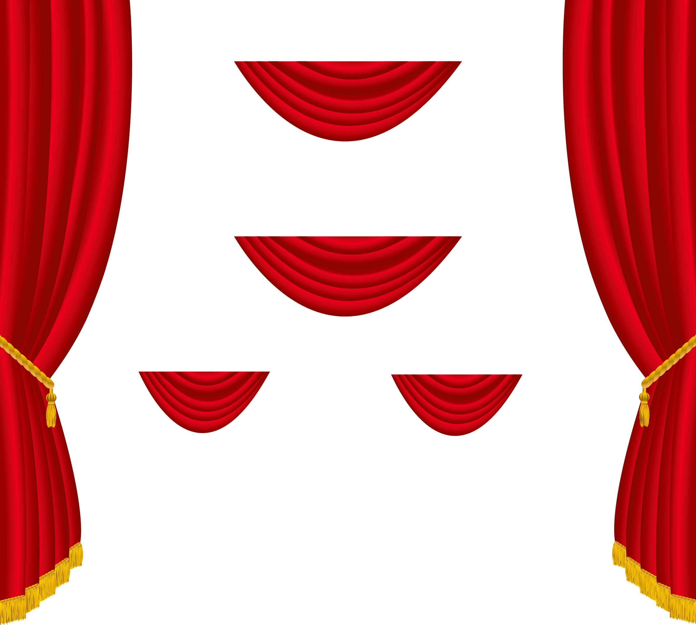 Theater Drapes And Stage Curtains Window Clip Art - Red Curtains Png (2356x2116)
