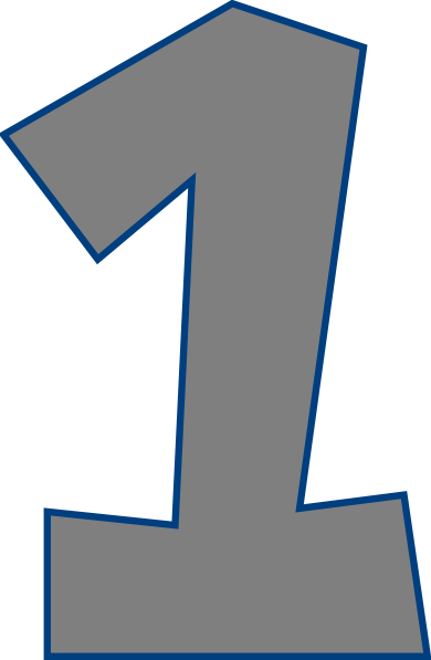Grey Number 1 Png (390x597)