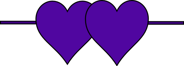 Hearts Line Cliparts - Purple Hearts In A Line (600x215)