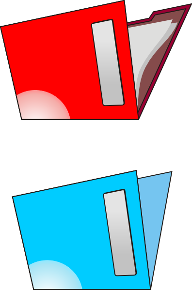 Free Vector Folders Br Oc Clip Art - Red Folder Clip Art (396x599)