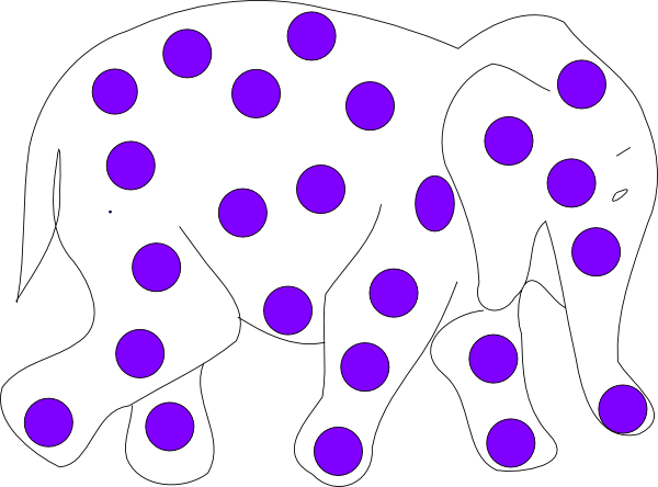 Polkadot Elephants Clip Art - Circle (600x444)