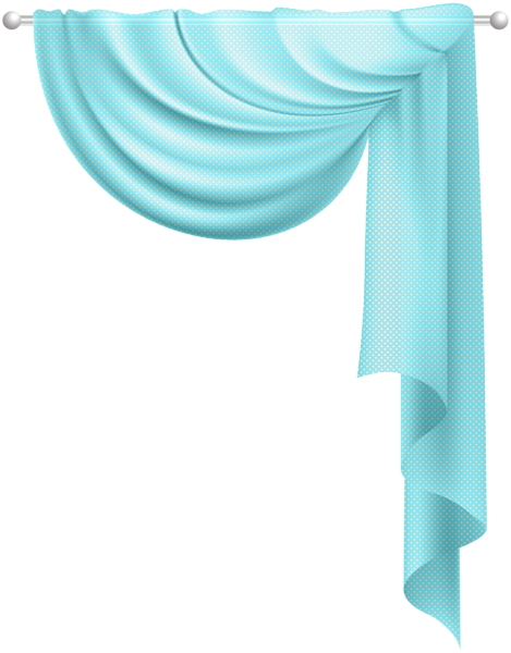 Transparent Curtain Blue Clip Art Png Image - Blue Curtains Transparent Background (469x600)