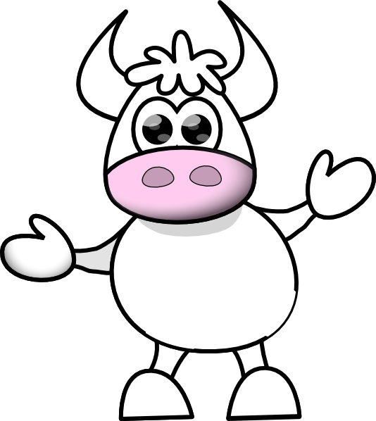 Cow Without Spots Clip Art - Cow With No Spots (534x598)