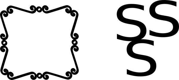 Scroll Border Clip Art - Custom Monogram King Duvet (600x270)