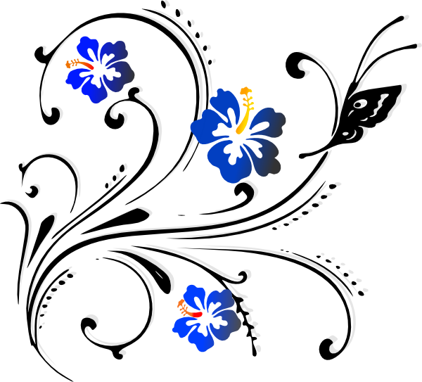 Butterfly Scroll Clip Art - Swirl Design Png (600x543)