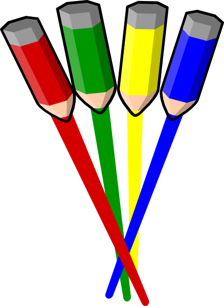 Color Pencil Stripes Straight Clip Art - Straightclipart (438x598)