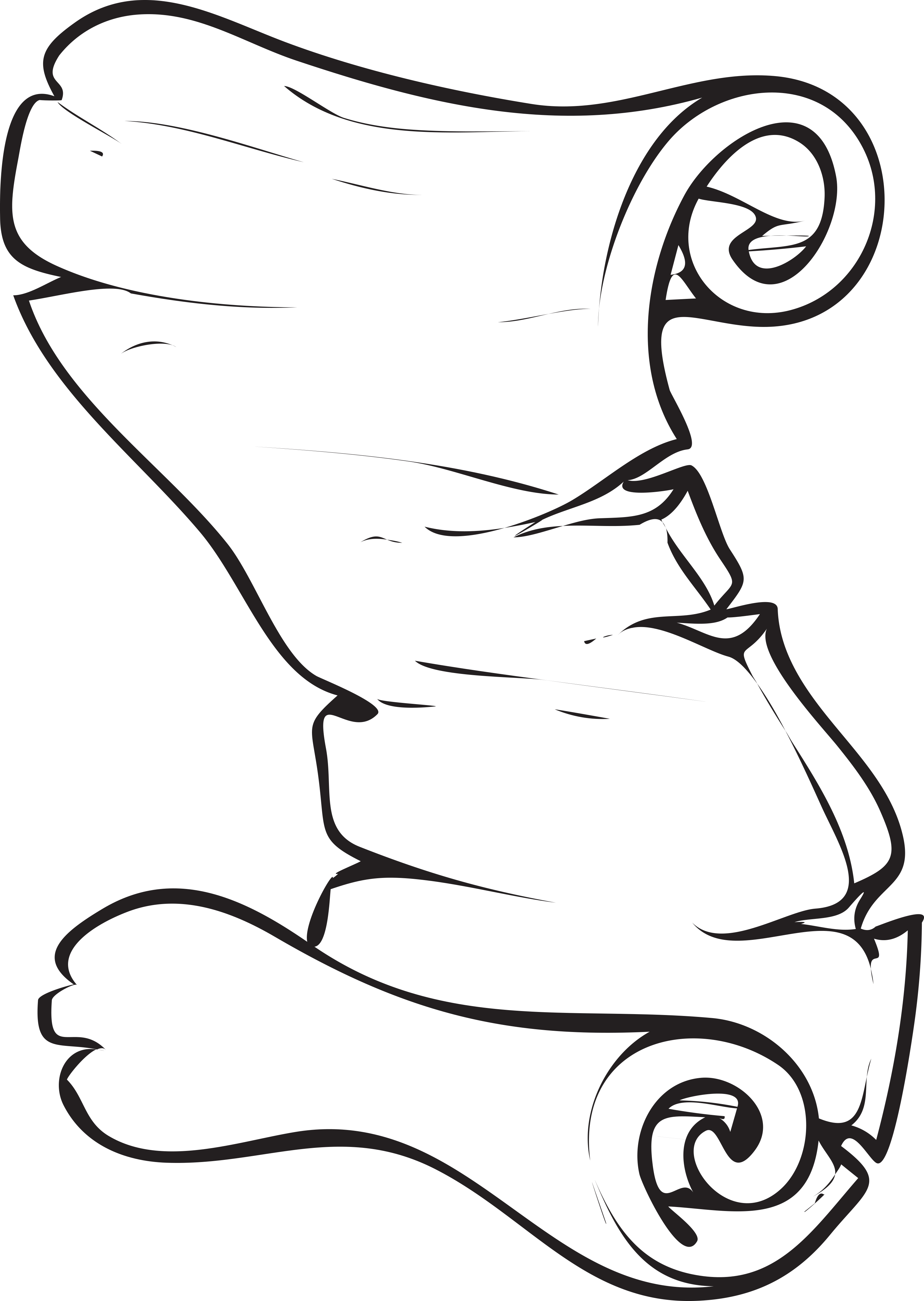 1161 Banner Ribbon Scroll Clipart - Element (3000x4222)