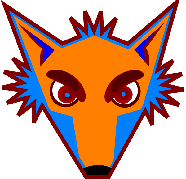 Blue Fox Head Clip Art - Orange And Blue Fox (600x579)