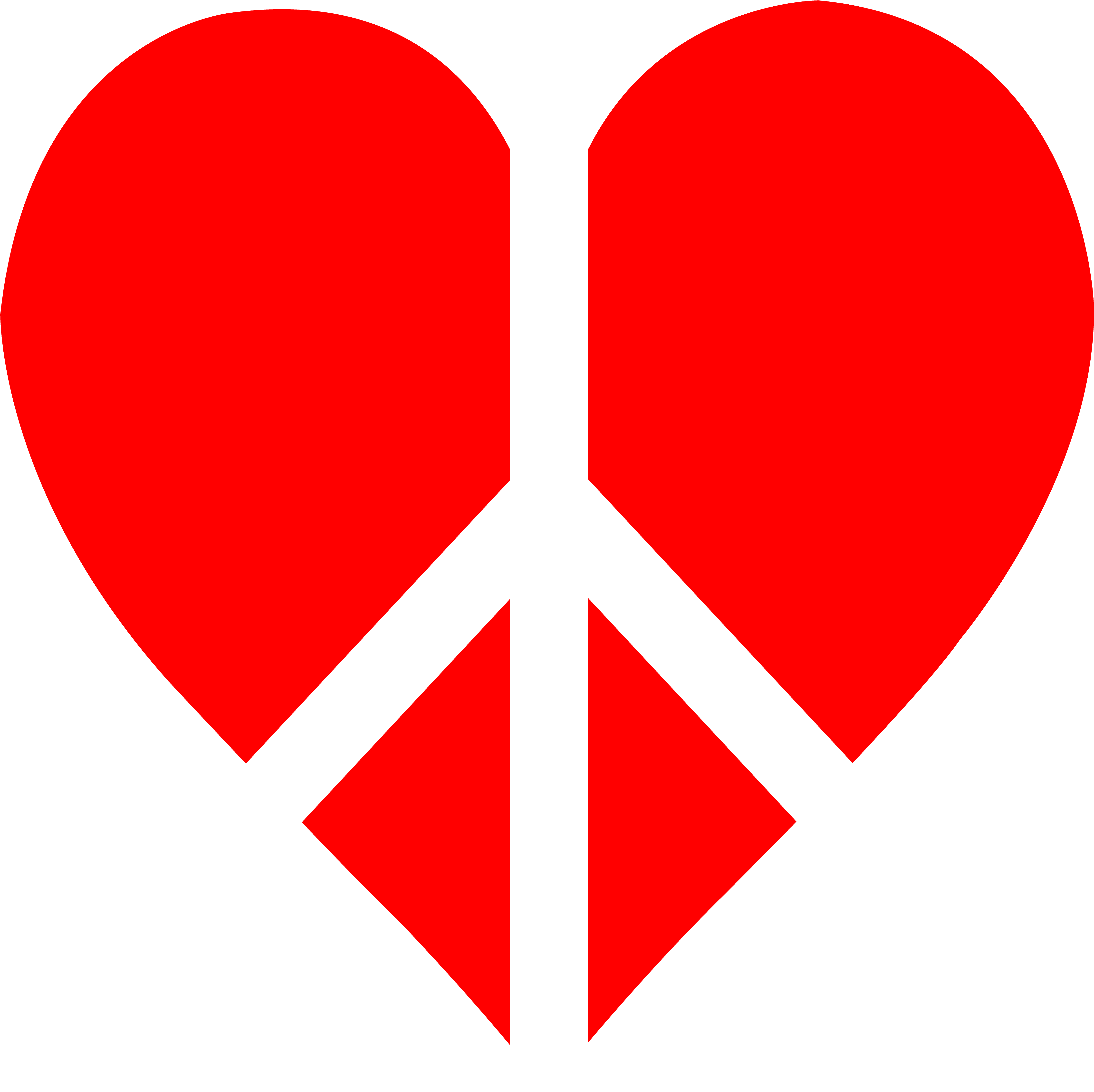 Red Peace Heart Logo - Red Peace Sign Clipart (4523x6150)