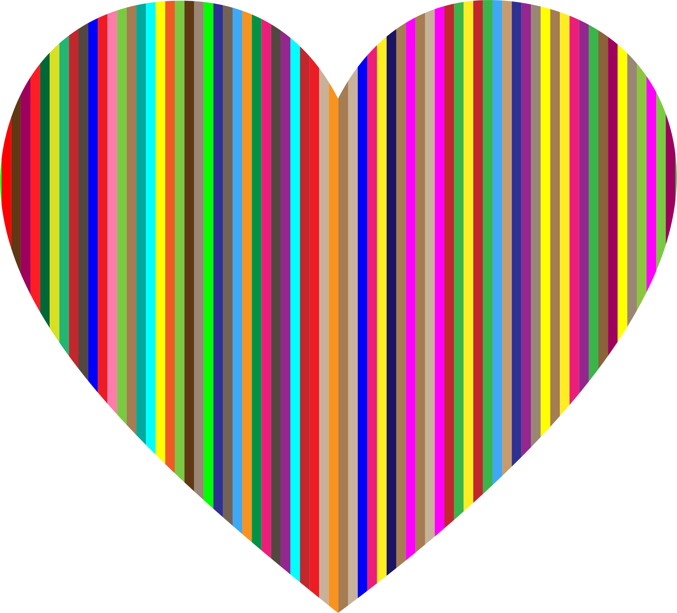 Vertical Striped Heart - Heart Clipart Png Stripes (2334x2116)