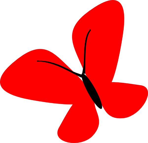 Colombia Flag Butterfly Clip Art - Red Butterfly Clip Art (600x580)